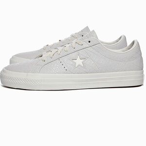 NWT Converse One Star Pro OX Egret Grey Sneakers Croc Embossed Leather UNISEX